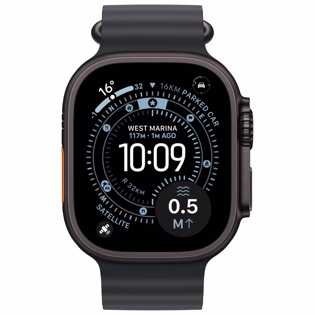 Apple Watch Ultra 3 (GPS + Cellular) 49mm Black Titanium Case with Black Ocean Band - Brand New - view 2