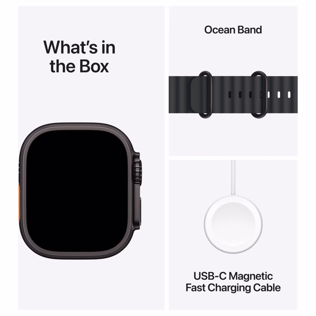 Apple Watch Ultra 3 (GPS + Cellular) 49mm Black Titanium Case with Black Ocean Band - Brand New - view 6