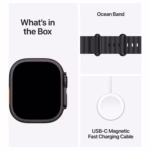 Apple Watch Ultra 3 (GPS + Cellular) 49mm Black Titanium Case with Black Ocean Band - Brand New - view 6