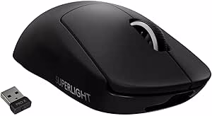 Logitech G PRO X Superlight Wireless Gaming Mouse – 63g Ultra-Light, HERO 25K Sensor, 25,600 DPI, 5 Buttons | Black | Certified Pre-Owned