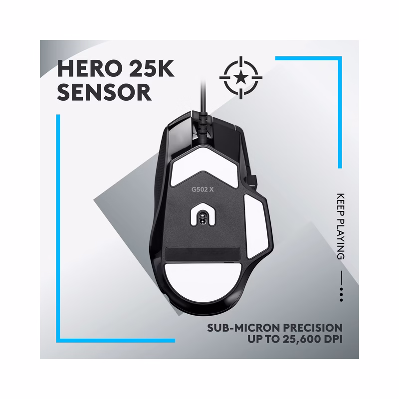 Logitech G502 X 25000 DPI Optical Gaming Mouse - Black - Brand New - Image 3