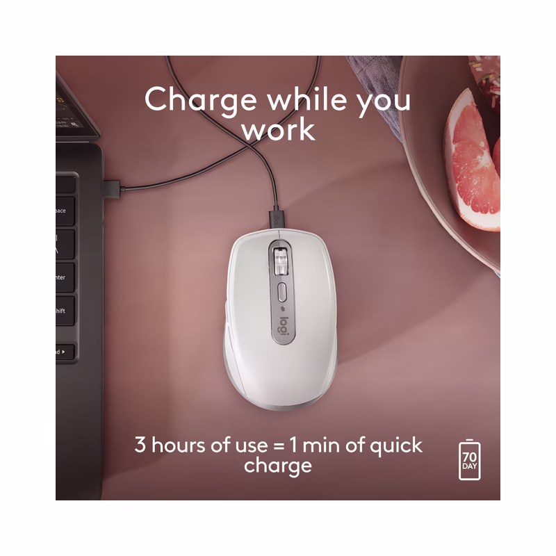 Logitech MX Anywhere 3S Wireless Compact Darkfield Mouse for Mac - Pale Grey - Brand New - Image 3