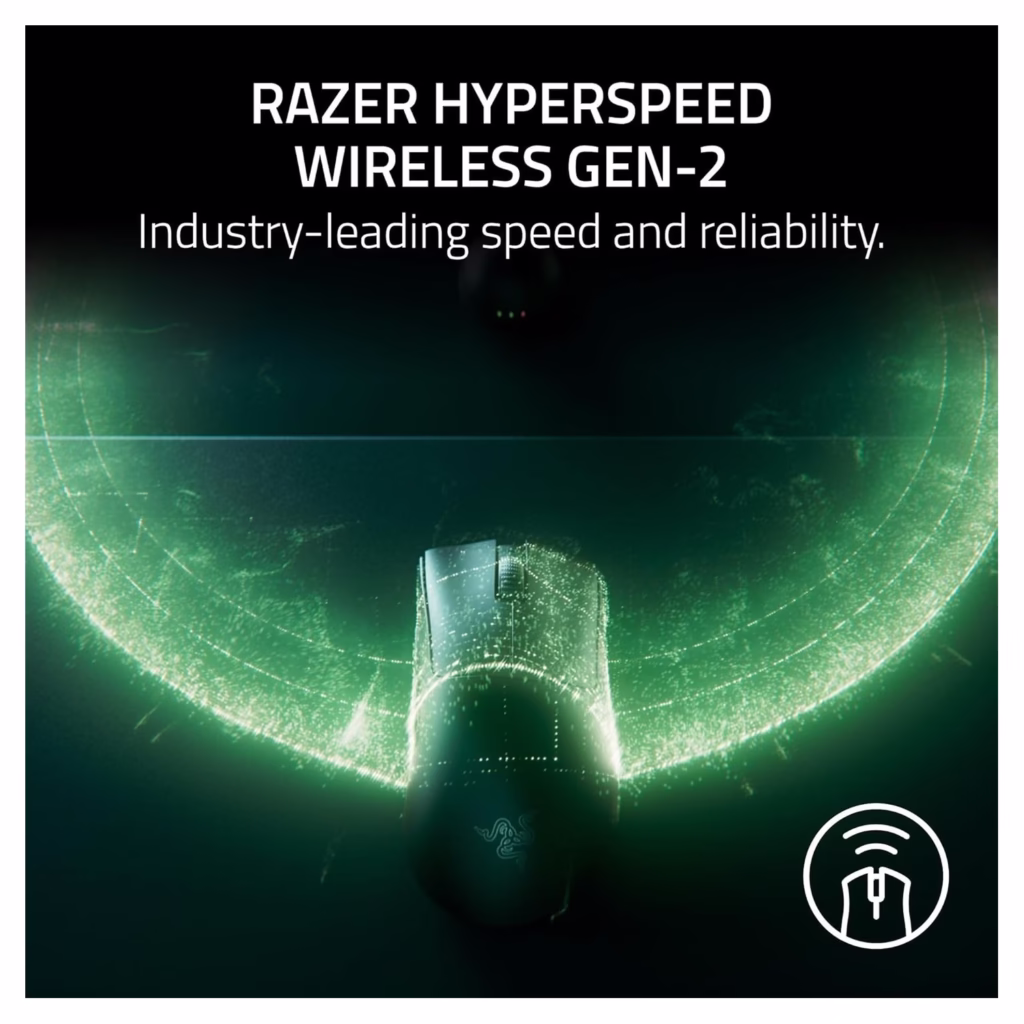 Razer HyperSpeed Wireless Gen-2 with industry-leading wireless speed and 8000 Hz HyperPolling