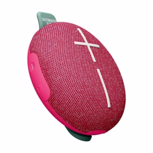 Ultimate Ears MINIROLL ultra-portable Bluetooth speaker in Calming Pink front view