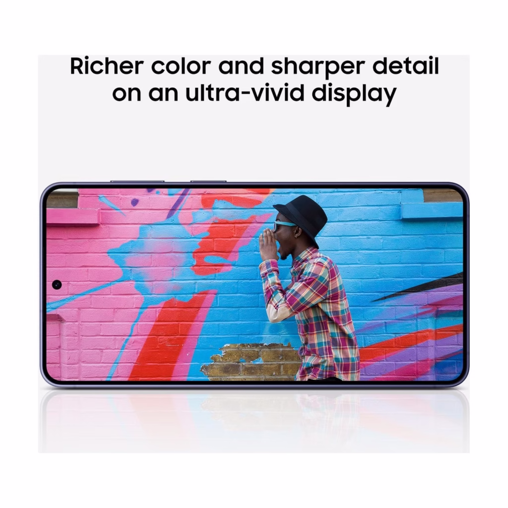 Samsung Galaxy S26+ 6.7 inch Dynamic AMOLED 2X display showing rich color and HDR10+ at 120Hz refresh rate