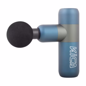 KiCA K2 percussion massage device in blue, three-quarter view