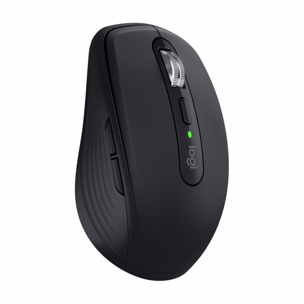 Logitech MX Anywhere 3S black mouse front-of-body detail