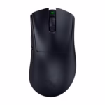 Razer DeathAdder V4 Pro Wireless Gaming Mouse Black top view with green status LED