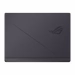 ASUS ROG Strix G18 closed-lid top view with ROG logo in Eclipse Grey