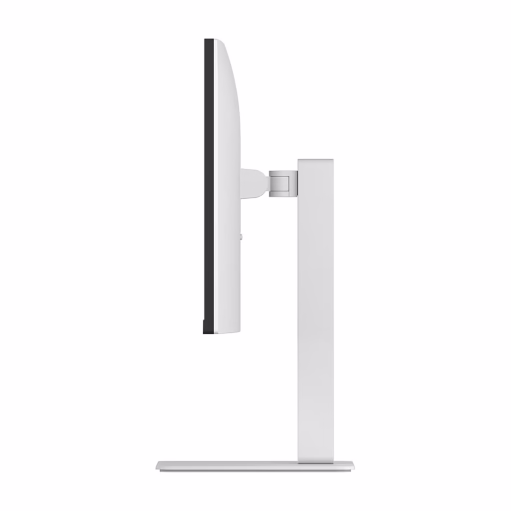 LG UltraFine 27US550-W side profile showing slim borderless design and adjustable stand