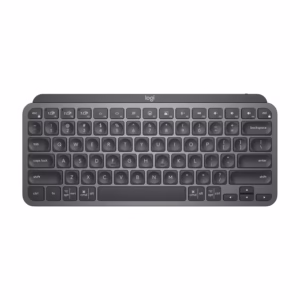 Logitech MX Keys Mini Wireless Illuminated Keyboard Graphite top view showing compact 75-percent layout