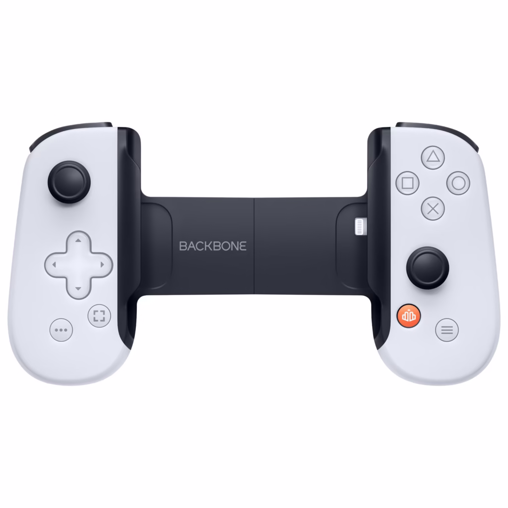 Backbone One PlayStation Edition Lightning 2nd Gen controller front view in white