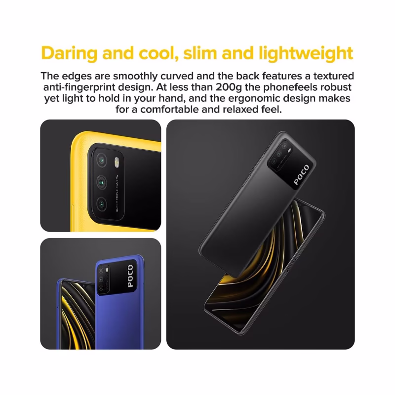 Xiaomi Poco M3 Dual Sim, Cool Blue, 4GB/128GB Unlocked Smartphone, International Model - Open Box - Image 3
