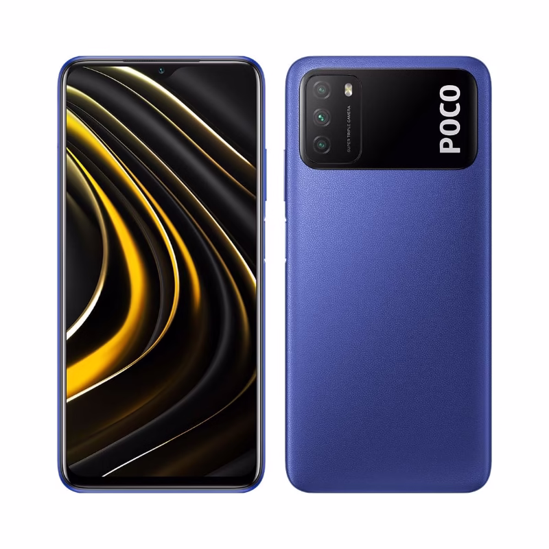 Xiaomi Poco M3 Dual Sim, Cool Blue, 4GB/128GB Unlocked Smartphone, International Model - Open Box
