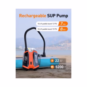 BAVIZZN 76.96Wh Rechargeable Electric SUP Pump - 22PSI Paddle Board Inflator with Dual-Stage Inflation/Deflation & Dual Power - Brand New