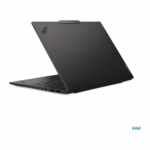 ThinkPad X1 Carbon Gen 13 rear three-quarter view showing lid with ThinkPad X1 logo and left-side ports