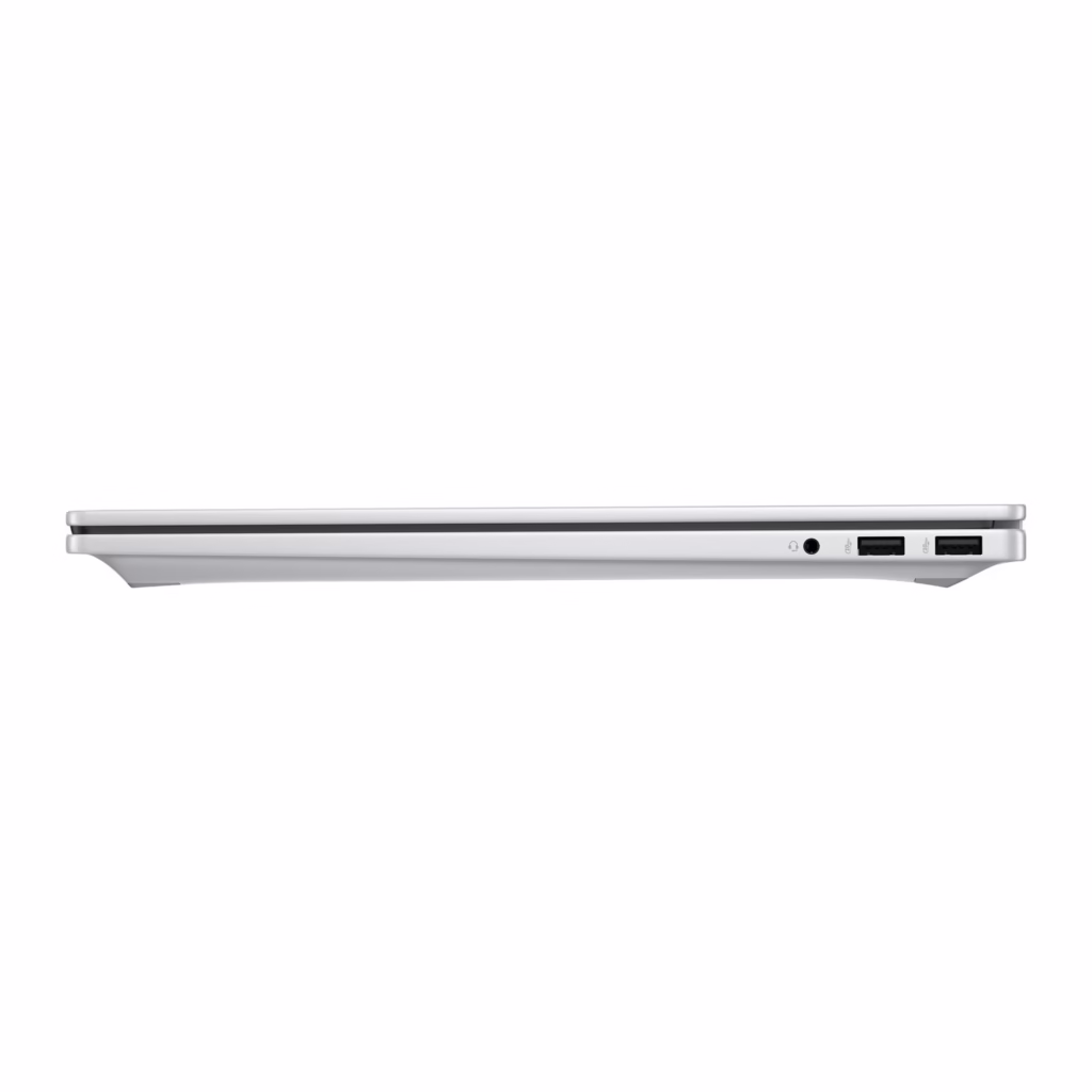 HP OmniBook 7 right-side ports: headphone/microphone combo jack and two USB-A 10Gbps ports