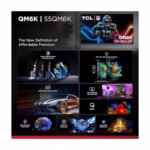 TCL 55QM67K-C QD-Mini LED TV features overview including LD500 dimming and 144Hz
