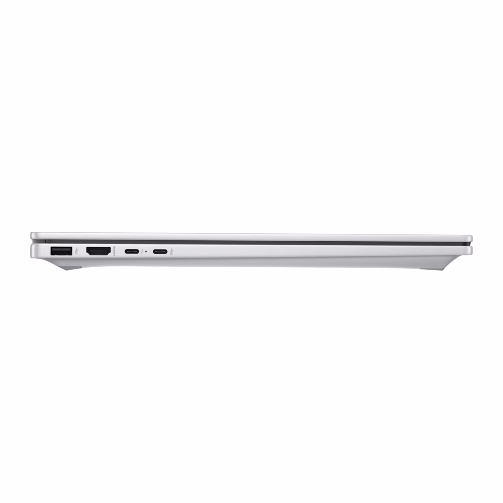 HP OmniBook 7 left-side ports: USB-A 10Gbps, HDMI 2.1, and two USB-C Thunderbolt 4 ports